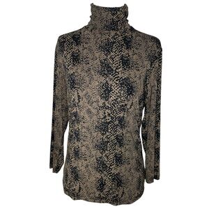 Susan Lawrence Vintage Snake Skin Turtleneck Top Size M Good Used Condition